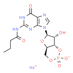 N2-MONOBUTYRYLGUANOSINE 3':5'-CYCLIC MONOPHOSPHATE SODIUM SALT structure