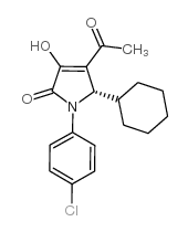 (5S)-4-乙酰基-1-(4-氯苯基)-5-环己基-1,5-二氢-3-羟基-2H-吡咯-2-酮结构式