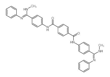 N,N-bis[4-(N-methyl-N-phenyl-carbamimidoyl)phenyl]benzene-1,4-dicarboxamide结构式