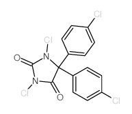 2, 4-Imidazolidinedione, 1,3-dichloro-5,5-bis (4-chlorophenyl)- Structure