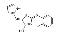 4(5H)-Thiazolone,2-[(2-methylphenyl)amino]-5-[(1-methyl-1H-pyrrol-2-yl)methylene]-(9CI) Structure