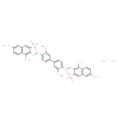 3,3'-[(3,3'-Dimethoxy-1,1'-biphenyl-4,4'-diyl)bis(azo)]bis[7-amino-4-hydroxy-2-naphthalenesulfonic acid]disodium salt结构式