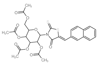 4-Thiazolidinone,5-(2-naphthalenylmethylene)-3-(2,3,4,6-tetra-O-acetyl-b-D-glucopyranosyl)-2-thioxo- Structure