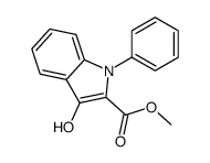 methyl 3-hydroxy-1-phenylindole-2-carboxylate结构式