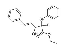 ethyl (E)-2-fluoro-3-hydroxy-5-phenyl-2-(phenylselanyl)pent-4-enoate结构式