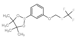 4,4,5,5-四甲基-2-(3-三氟甲基磺酰基甲氧基-苯基)-[1,3,2]二噁硼烷结构式