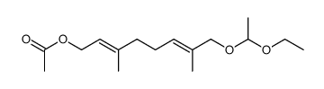 (2E,6E)-8-(1-ethoxyethoxy)-3,7-dimethylocta-2,6-dien-1-yl acetate Structure