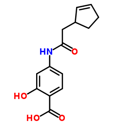 4-[(2-Cyclopenten-1-ylacetyl)amino]-2-hydroxybenzoic acid结构式