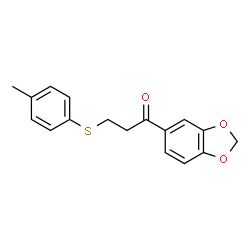 1-(1,3-BENZODIOXOL-5-YL)-3-[(4-METHYLPHENYL)SULFANYL]-1-PROPANONE structure