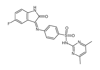 3-{[4-(4,6-dimethylpyrimidin-2-ylaminosulfonyl)benzene]imino}-5-fluoro-1,3-dihydro-2H-indol-2-one Structure