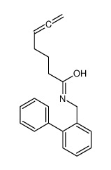 N-[(2-phenylphenyl)methyl]hepta-5,6-dienamide结构式