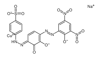 sodium [4-[[dihydroxy[(2-hydroxy-3,5-dinitrophenyl)azo]phenyl]azo]benzenesulphonato(3-)]cuprate(1-) Structure