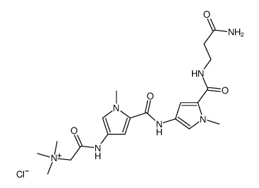 [5-[[5-(2-carbamoylethylcarbamoyl)-1-methyl-pyrrol-3-yl]carbamoyl]-1-m ethyl-pyrrol-3-yl]carbamoylmethyl-trimethyl-azanium chloride结构式