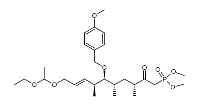 dimethyl ((3R,5S,6S,7S,E)-10-(1-ethoxyethoxy)-6-((4-methoxybenzyl)oxy)-3,5,7-trimethyl-2-oxodec-8-en-1-yl)phosphonate Structure