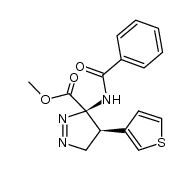 cis-3-benzamido-3-carbomethoxy-4-(3-thienyl)-Δ1-pyrazoline结构式