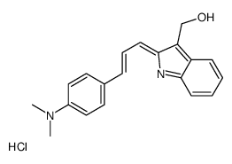 2-(3'-(4-dimethylaminophenyl)-2'-propenyliden)-3-hydroxymethyl-2H-indolenine structure