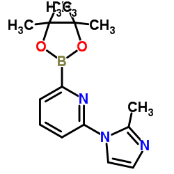 2-(2-Methyl-1H-imidazol-1-yl)-6-(4,4,5,5-tetramethyl-1,3,2-dioxaborolan-2-yl)pyridine结构式