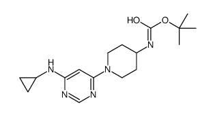 [1-(6-Cyclopropylamino-pyrimidin-4-yl)-piperidin-4-yl]-carbamic acid tert-butyl ester结构式