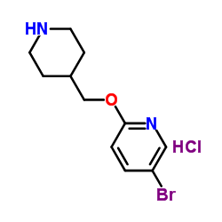 5-Bromo-2-(4-piperidinylmethoxy)pyridine hydrochloride (1:1)结构式