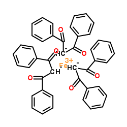 Iron(3+) tris(1,3-dioxo-1,3-diphenylpropan-2-ide) structure