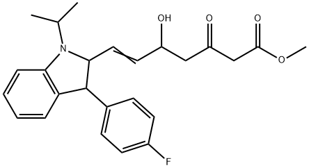 METHYL7-[3-(4-FLUOROPHENYL)-1-ISOPROPYL-2,3-DIHYDROINDOL-2-YL]-5-HYDROXY-3-OXOHEPT-6-ENOATE结构式