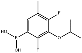 2,4-二氟-3-异丙氧基-5-甲基苯基硼酸结构式