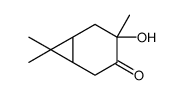 [1R-(1alpha,4beta,6alpha)]-4-hydroxy-4,7,7-trimethylbicyclo[4.1.0]heptan-3-one structure