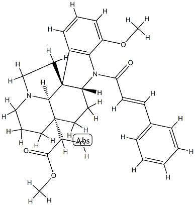 20-Hydroxy-17-methoxy-1-[(2E)-1-oxo-3-phenyl-2-propenyl]aspidospermidin-21-oic acid methyl ester结构式