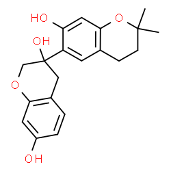 3',4'-Dihydro-2',2'-dimethyl(3,6'-bi-2H-1-benzopyran)-3,7,7'(4H)-triol structure