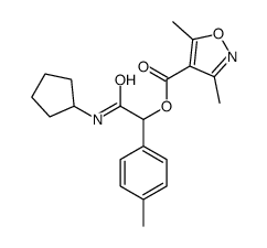4-Isoxazolecarboxylicacid,3,5-dimethyl-,2-(cyclopentylamino)-1-(4-methylphenyl)-2-oxoethylester(9CI) Structure