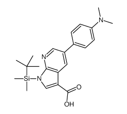 1-[tert-butyl(dimethyl)silyl]-5-[4-(dimethylamino)phenyl]pyrrolo[ 2,3-b]pyridine-3-carboxylic acid结构式