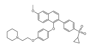 1-(4-(2-(piperidin-1-yl)ethoxy)phenoxy)-2-(4-cyclopropanesulfonylphenyl)-6-methoxy-naphthalene结构式