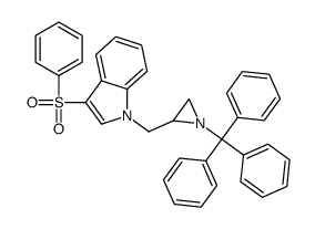 3-(benzenesulfonyl)-1-[(1-tritylaziridin-2-yl)methyl]indole结构式