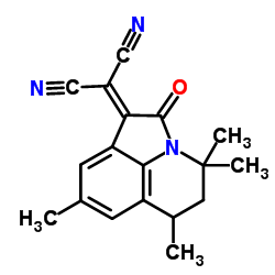 (4,4,6,8-Tetramethyl-2-oxo-5,6-dihydro-4H-pyrrolo-[3,2,1-ij]quinolin-1(2H)-ylidene)malononitrile Structure