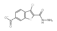 3-氯-6-硝基-1-苯并噻吩-2-碳酰肼结构式