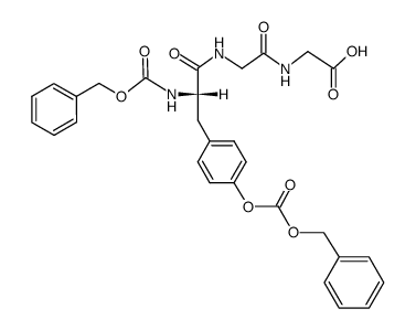 N-carbobenzyloxy-O-carbobenzyloxy-L-tyrosylglycylglycine Structure