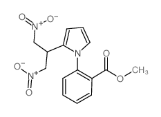 methyl 2-(2-(2-nitro-1-(nitromethyl)ethyl)-1H-pyrrol-1-yl)benzoate (en)Benzoic acid, 2-[2-[2-nitro-1-(nitromethyl)ethyl]-1H-pyrrol-1-yl]-, methyl ester (en)结构式