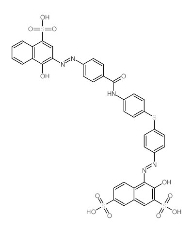 2,7-Naphthalenedisulfonicacid,3-hydroxy-4-[2-[4-[[4-[[4-[2-(1-hydroxy-4-sulfo-2-naphthalenyl)diazenyl]benzoyl]amino]phenyl]thio]phenyl]diazenyl]-,sodium salt (1:3) structure