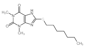 8-heptylsulfanyl-1,3-dimethyl-7H-purine-2,6-dione结构式