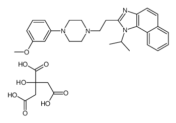 2-hydroxypropane-1,2,3-tricarboxylic acid,2-[2-[4-(3-methoxyphenyl)piperazin-1-yl]ethyl]-1-propan-2-ylbenzo[e]benzimidazole Structure