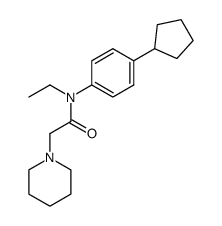 N-(4-cyclopentylphenyl)-N-ethyl-2-(piperidin-1-yl)acetamide结构式