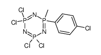 2,2,4,4-Tetrachloro-6-(4-chloro-phenyl)-6-methyl-2λ5,4λ5,6λ5-[1,3,5,2,4,6]triazatriphosphinine结构式