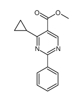 5-Pyrimidinecarboxylic acid, 4-cyclopropyl-2-phenyl-, methyl ester Structure