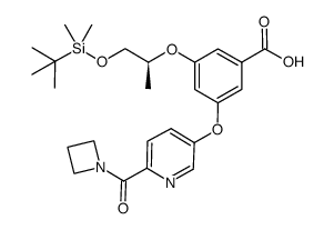 3-{[6-(azetidin-1-ylcarbonyl)pyridin-3-yl]oxy}-5-[((1S)-2-{[(1,1-dimethylethyl)(dimethyl)silyl]oxy}-1-methylethyl)oxy]benzoic acid Structure