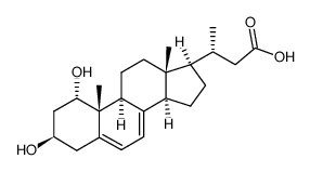 1α,3β-dihydroxy-24-norchola-5,7-dien-23-oic acid结构式