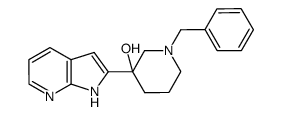 1-benzyl-3-(1H-pyrrolo[2,3-b]pyridin-2-yl)piperidin-3-ol结构式