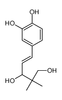 4-(3,5-dihydroxy-4,4-dimethylpent-1-enyl)benzene-1,2-diol结构式