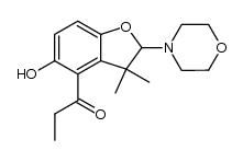 5-hydroxy-3,3-dimethyl-2-morpholino-4-propionylbenzo[b]furan结构式