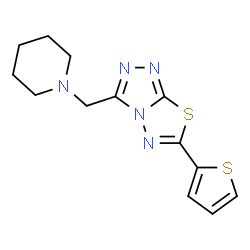 3-(piperidin-1-ylmethyl)-6-(thiophen-2-yl)[1,2,4]triazolo[3,4-b][1,3,4]thiadiazole structure