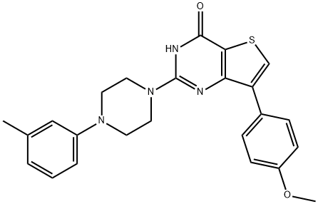 7-(4-methoxyphenyl)-2-[4-(3-methylphenyl)piperazin-1-yl]-1H-thieno[3,2-d]pyrimidin-4-one Structure